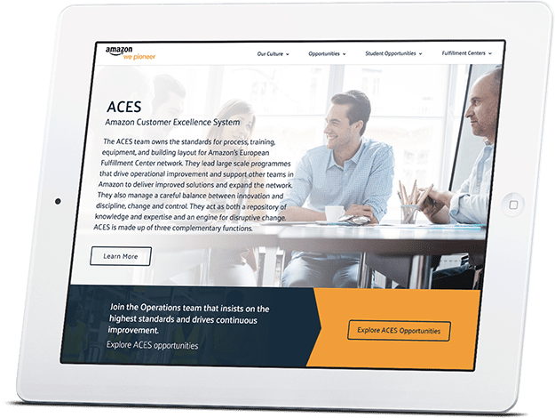 Amazon Aces Landing Page Design Development We design and develop responsive websites.